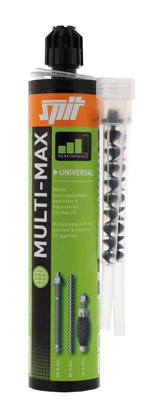 דבק עיגון כימי דו רכיבי MULTI-MAX על בסיס מתאקרילט נטול סטירן עם מחסניות 280/410 מ"ל - SPIT ETA-13/0437