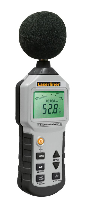 מד עוצמת קול ורעש מקצועי עם זיכרון ארוך טווח - LASERLINER Sound Test Master